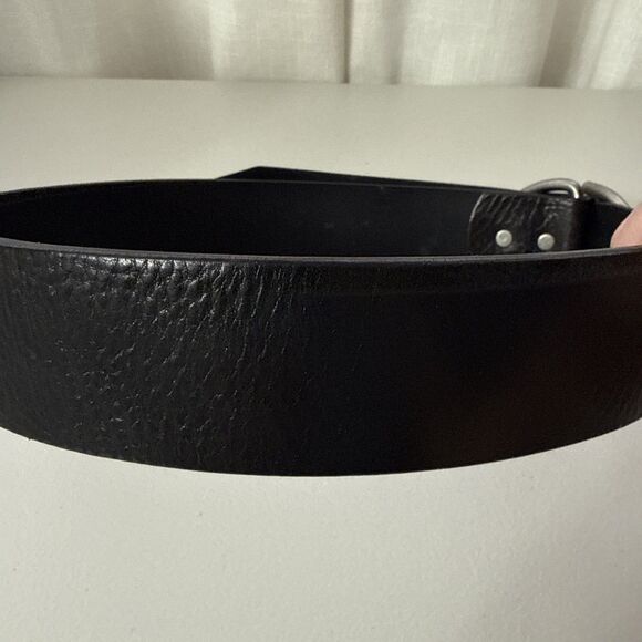 J. Crew Black Leather Slip Belt Women’s Size Small Made in England Vintage - Picture 5 of 13
